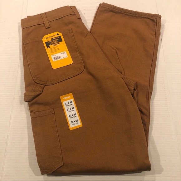 Carhartt Other - Carhartt 32X32 Loose Fit Washed Duck Flannel Lined Utility Work Pant B111-BRN